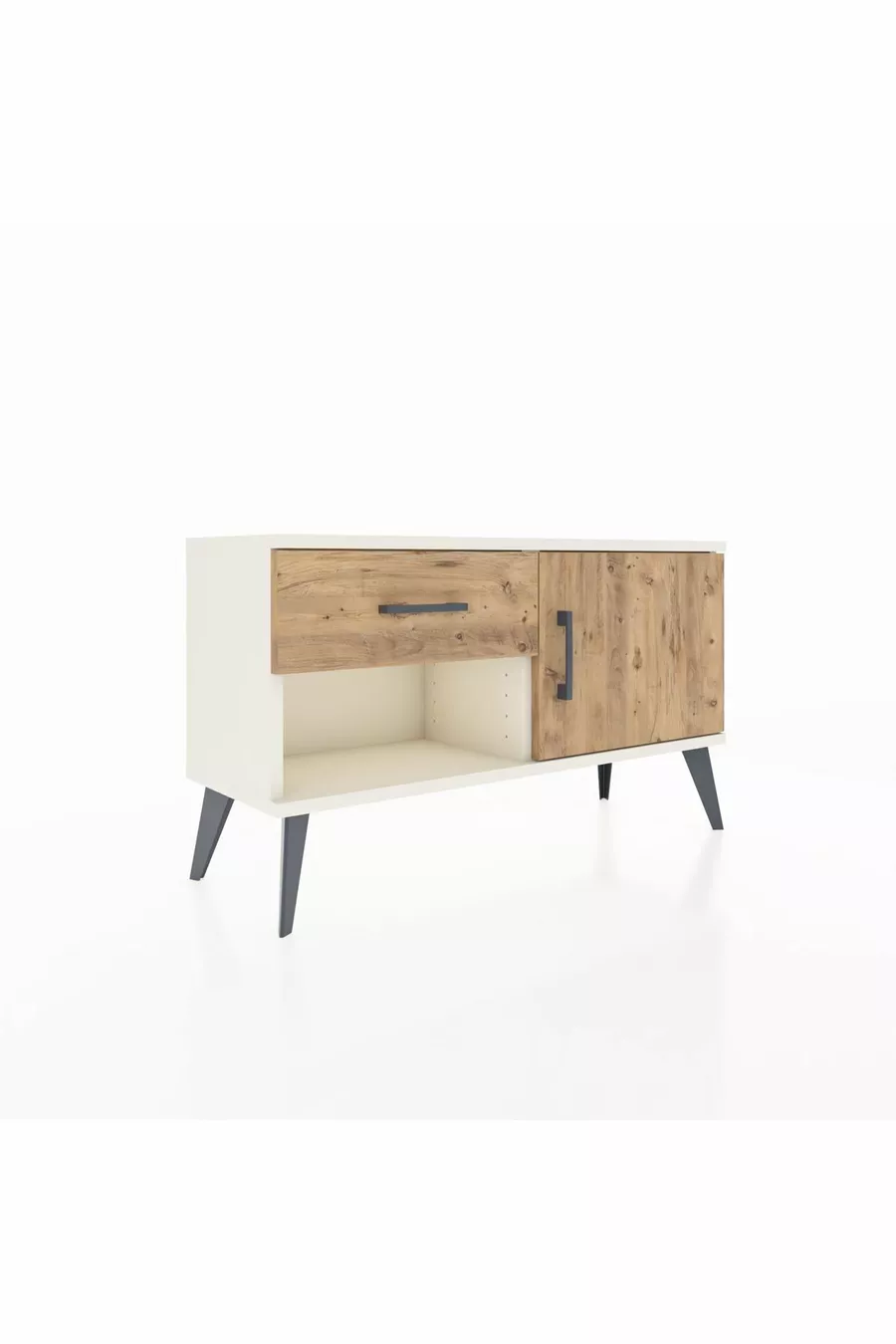 Commode Arges à une étagère, un tiroir et une porte en pierre d'onyx-pin