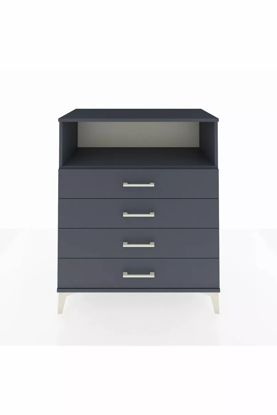 Commode Hyperion à une étagère et 4 tiroirs Anthracite-Anthracite