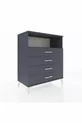 Commode Hyperion à une étagère et 4 tiroirs Anthracite-Anthracite