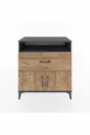 Commode Hyperion à une étagère, un tiroir et deux portes, Anthracite-Épicéa