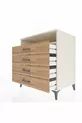 Commode Kronos avec une étagère et 4 tiroirs, Pierre de Lune - Pin
