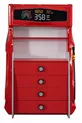 Chambre d'enfant - Lit avec rangements Merso - Armoire 3 portes Sport, Commode - Rouge