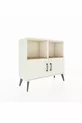 Commode Arges à 2 étagères et 2 portes, Pierre de lune / Pin