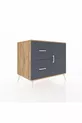 Commode Kronos avec une étagère, 2 tiroirs et une porte, pin-anthracite
