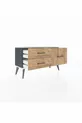 Commode Arges 3 étagères Anthracite-Pierre d'ardoise / Pin