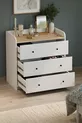 Commode à 3 tiroirs, commode à 6 compartiments, armoire de chambre à coucher, Begüm Safir Chêne Blanc