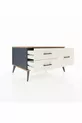 Commode Kronos 3 étagères Anthracite-Pin/Pierre de lune