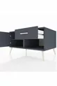 Commode Kronos avec une étagère, un tiroir et une porte, Anthracite-Anthracite
