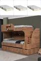 Lits superposés, Lit superposé Aura avec tiroirs - 3 matelas confort
