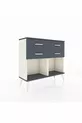Commode Arges 4 tiroirs Pierre de lune-Anthracite