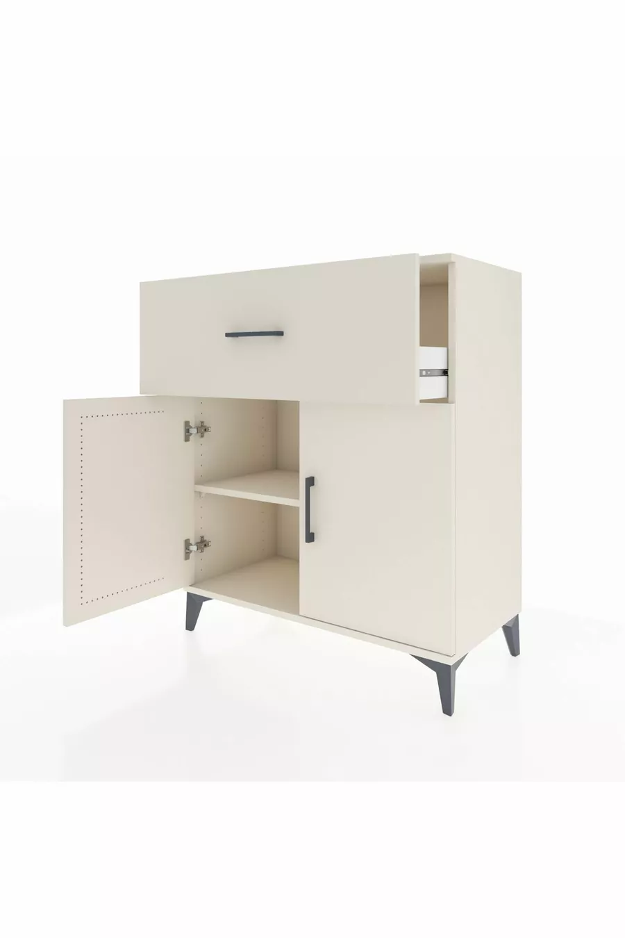 Commode Hyperion à une étagère et un tiroir avec 2 portes Ambre-Désert