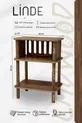 Chevet en noyer Linde Minimaliste en MDF avec pieds en bois ; Chambre à coucher - Salon - Bureau