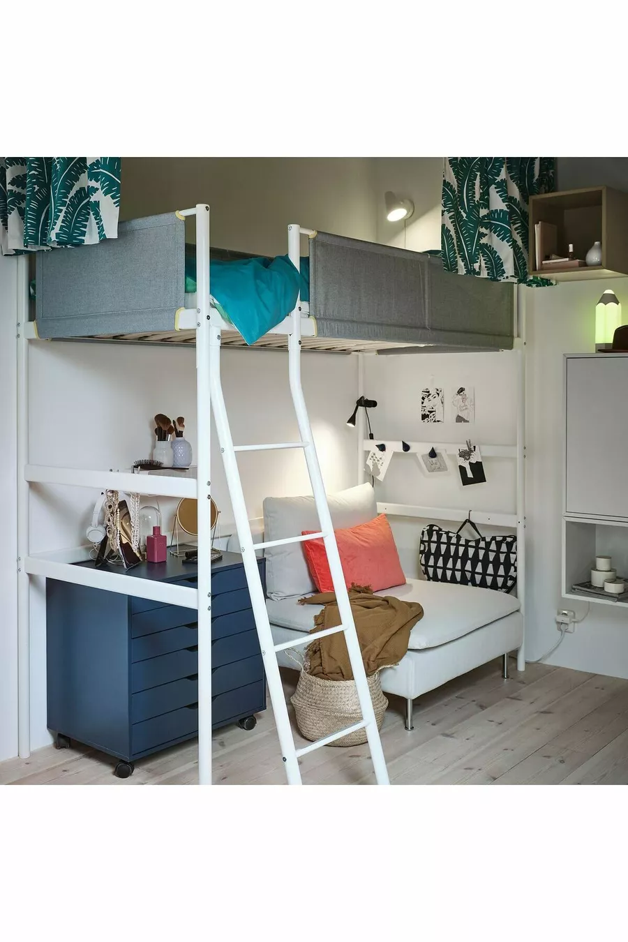Lits superposés, blanc-gris clair, cm, simple sans table