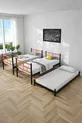 Lit superposé Koza avec tiroirs, compatible avec trois personnes, métal orange