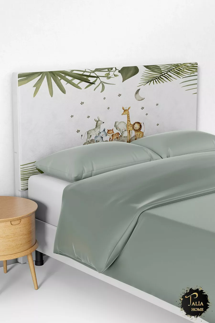 Housse de tête de lit pour sommier avec motif d'animaux mignons Safari