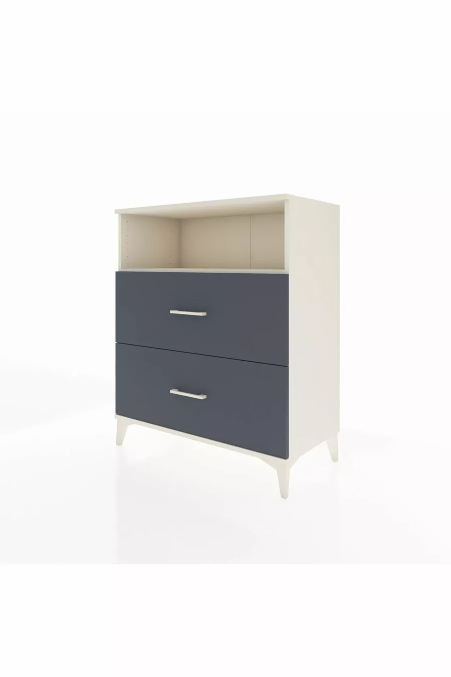 Commode Hyperion à une étagère et 2 tiroirs Pierre de lune-Anthracite