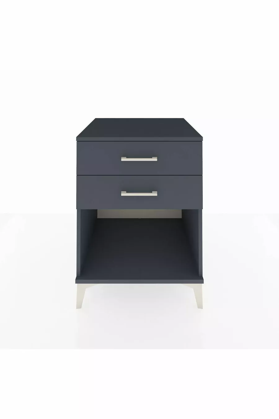 Table de chevet Kronos à 2 tiroirs Anthracite-Anthracite