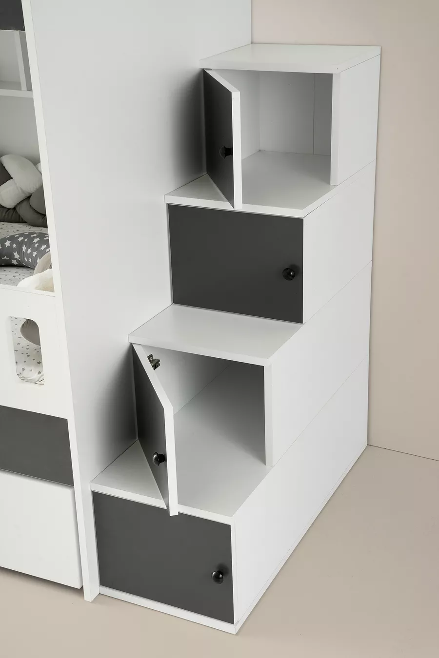 Lit superposé Berlin / MDF à 100 % / 2 lits avec ressorts en bambou / 2 ensembles de literie offerts