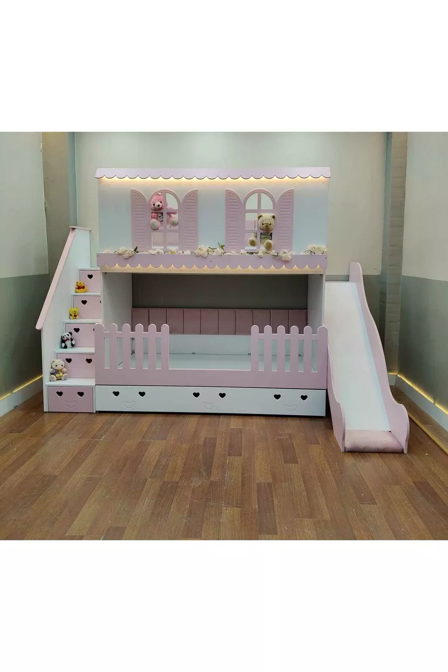 Lit superposé pour enfant avec toboggan Alaçatı