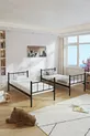 Lits superposés Tekno compatibles avec matelas, métal noir détachable