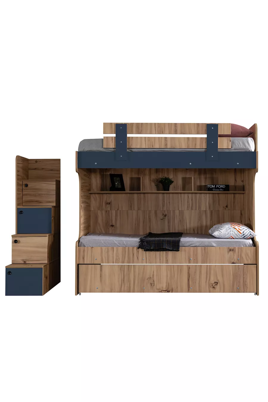 Lits superposés, lits superposés Riva avec 3 portes + 2 matelas Comfort