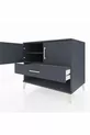Commode Kronos avec 2 étagères, 1 tiroir et 2 portes, Anthracite-Anthracite