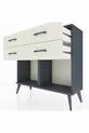 Commode Arges 4 tiroirs Anthracite-Anthracite/Pierre de lune