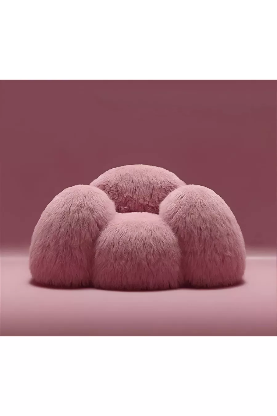 Fauteuil Shaggy à poils longs Rose-Fluff