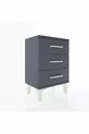 Chevet Arges 3 tiroirs Anthracite-Anthracite