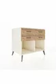 Commode Kronos 4 tiroirs Pierre de lune/Pin