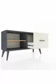 Commode Arges à une étagère et un tiroir Anthracite-Pin/Gris pierre