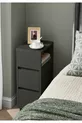 Table de chevet Alve Dar – 2 tiroirs, table d'appoint avec compartiment ouvert interchangeable pour chambre à coucher & salon M