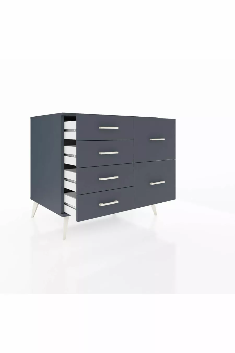 Commode Kronos 6 tiroirs Anthracite-Anthracite