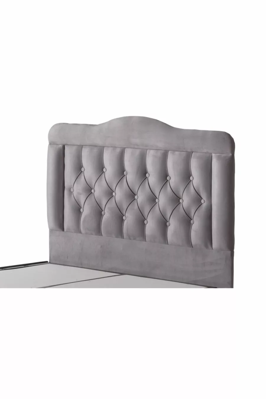 Tête de lit en tissu gris de luxe Vogue pour une personne cm
