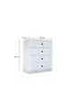 COMMODE ALMİNA, 4 TIROIRS, BLANCHE