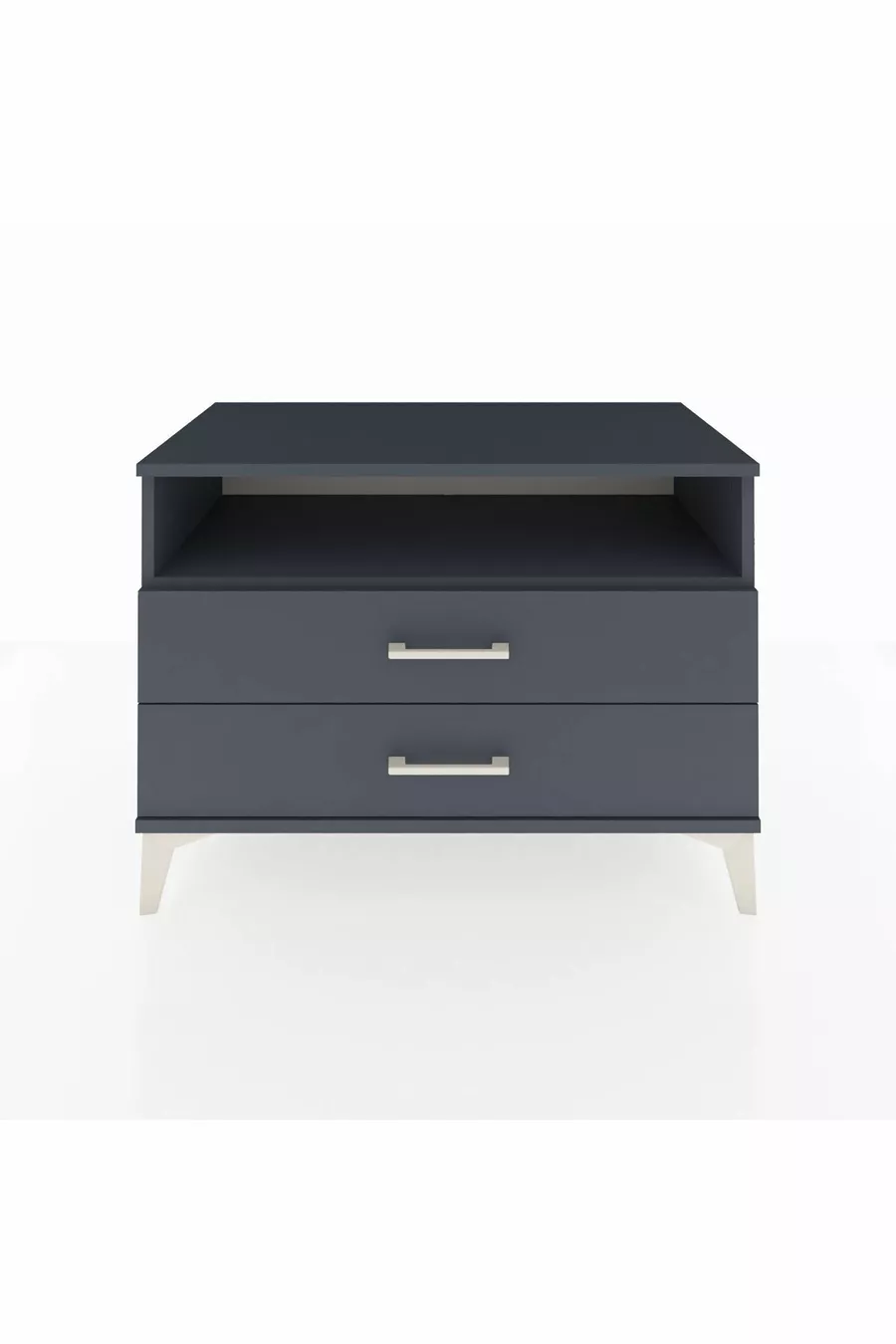 Commode Hyperion à une étagère et 2 tiroirs Anthracite-Anthracite