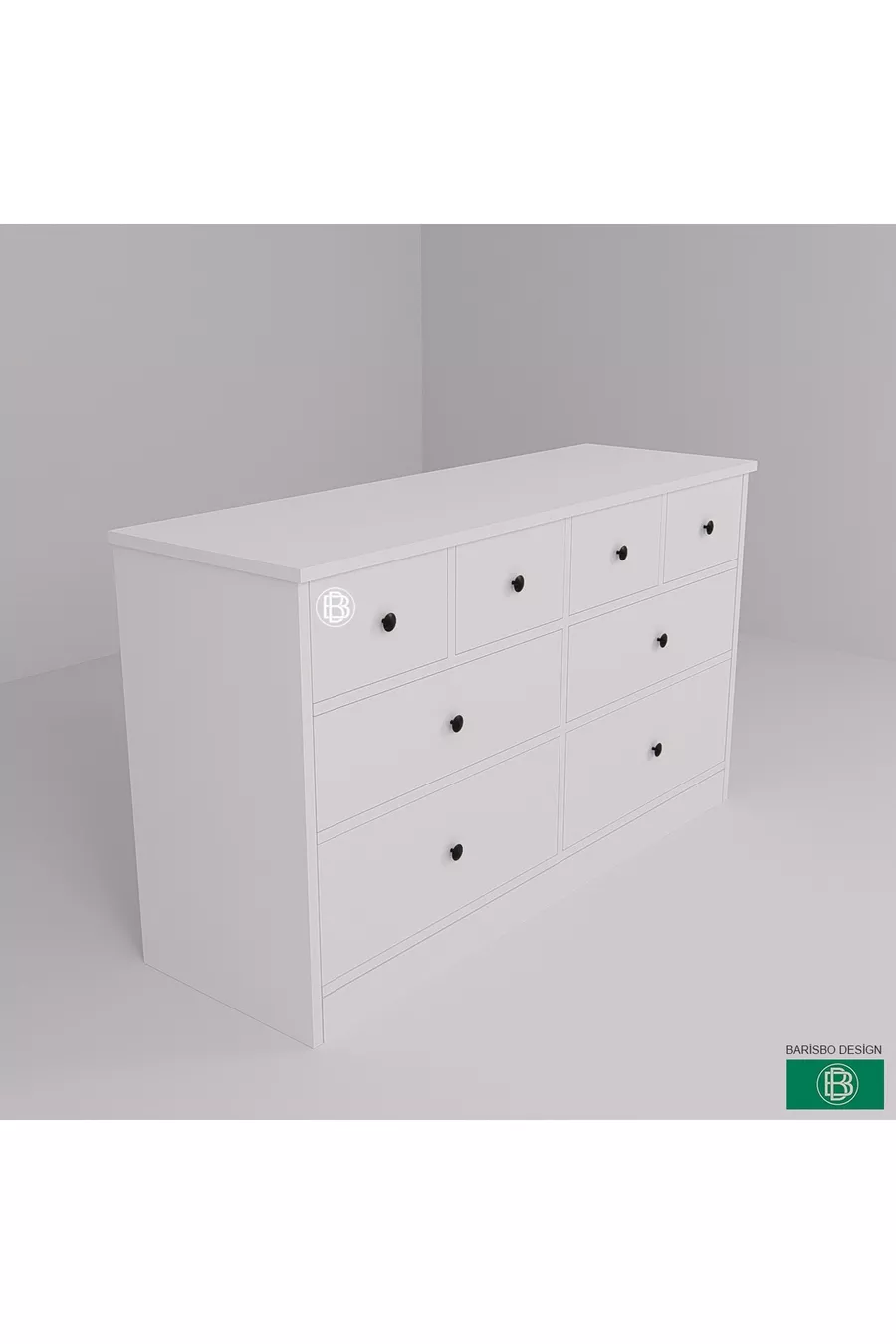 Commode (8 TIROIRS) Avec un Grand Espace de Rangement