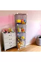 Étagère organiseur multi-usages à 4 compartiments en fil métallique, rose, pour cuisine, jouets, cellier, stockage