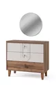 Commode, Commode Megan avec tiroirs et miroir