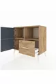 Commode Hyperion 2 étagères 1 tiroir 2 portes Pins-Anthracite/Pins