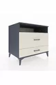 Commode Kronos avec une étagère et 2 tiroirs Anthracite-Pierre de Lune