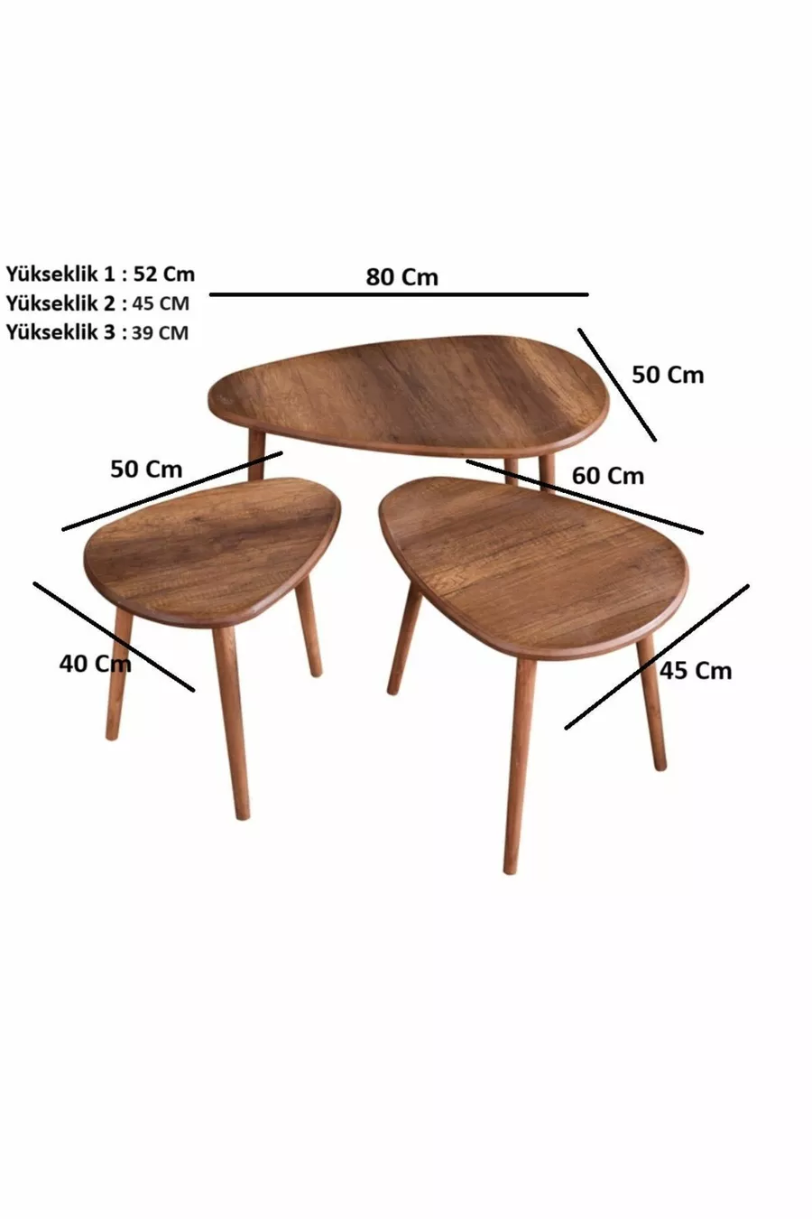 Mdf Alvin Zigon - Table basse moyenne 3 pièces