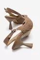 Chaussure à talon pour femme en cuir véritable, ouverte à l'arrière, perforée au laser, en suède Sıgarro