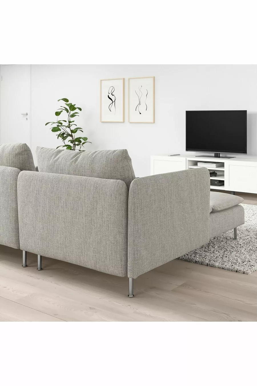 Canapé 3 places et fauteuil lounge, viarp beige-brun, à double accoudoir
