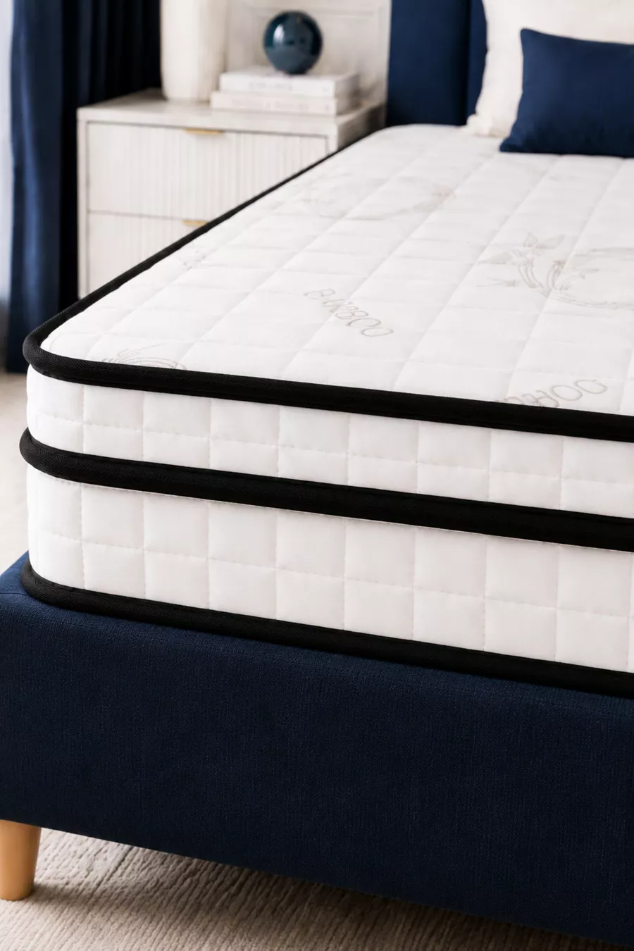 Matelas Orthopédique Complet en Bambou avec Ressorts Supplémentaires  cm Options de Taille Personnalisée