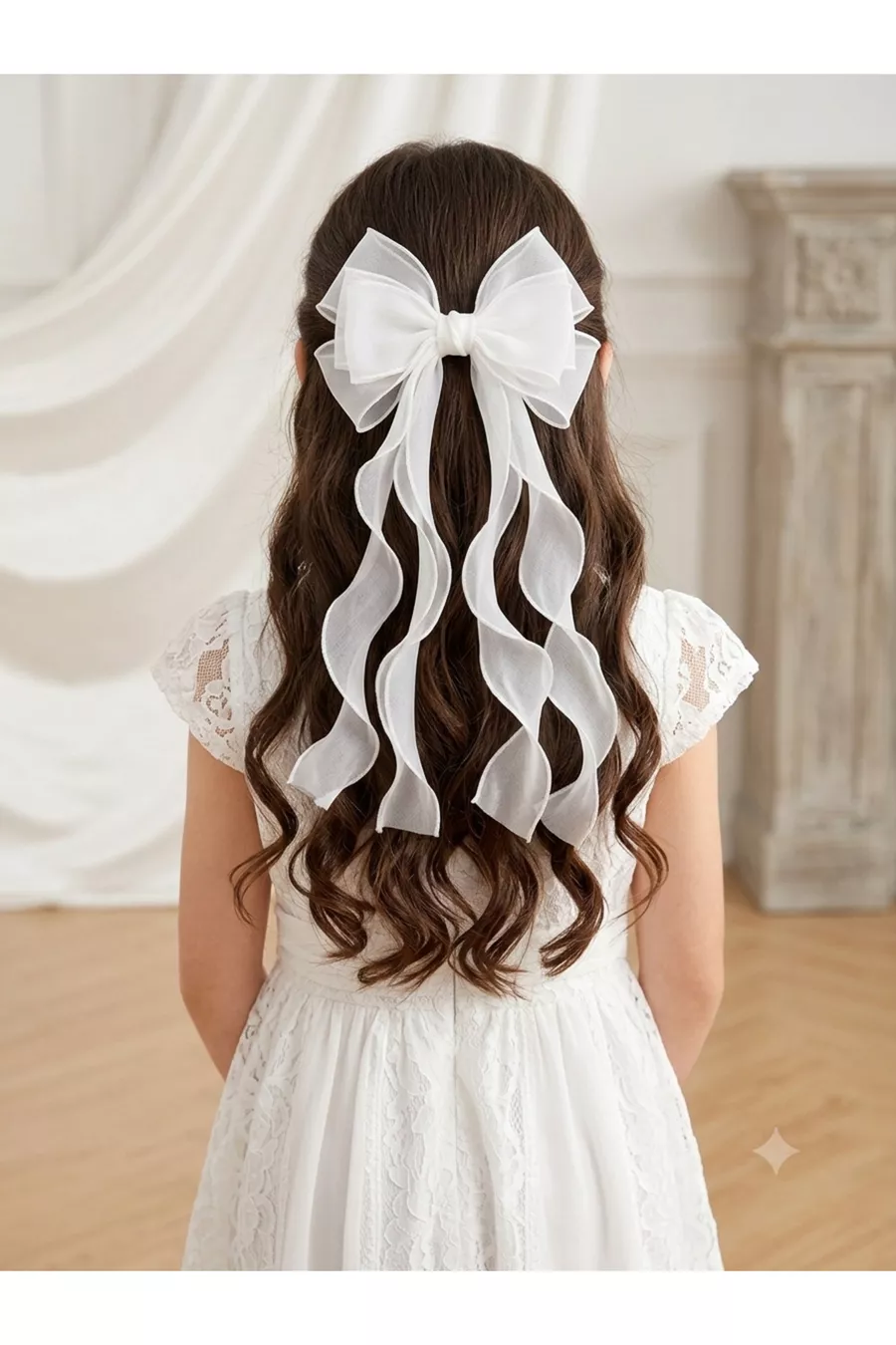 Barrette à cheveux avec grand nœud et queue, accessoire de cheveux pour occasions spéciales et mariages