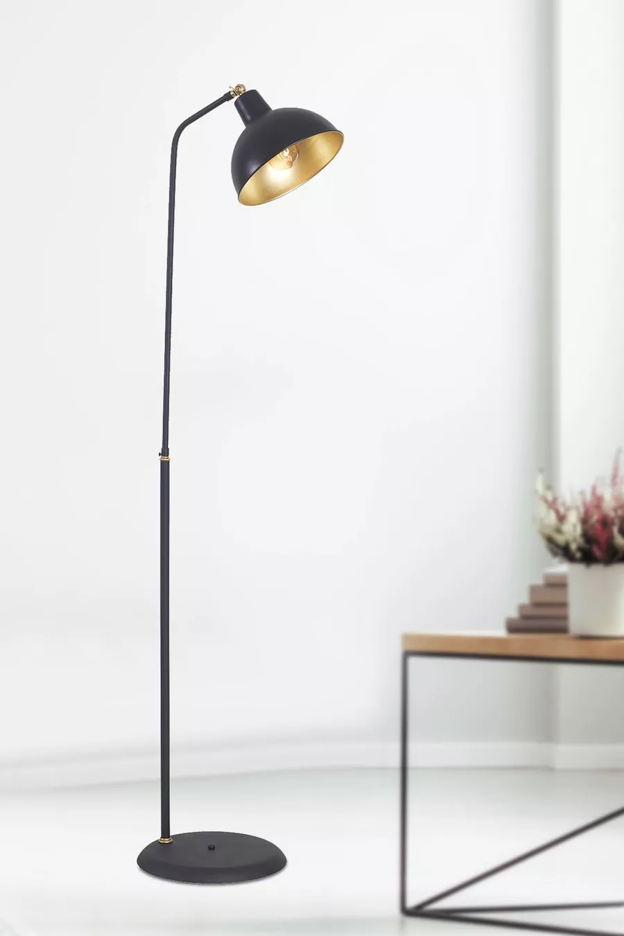 Dolce Lampadaire au sol de luxe avec corps en métal jaune-noir