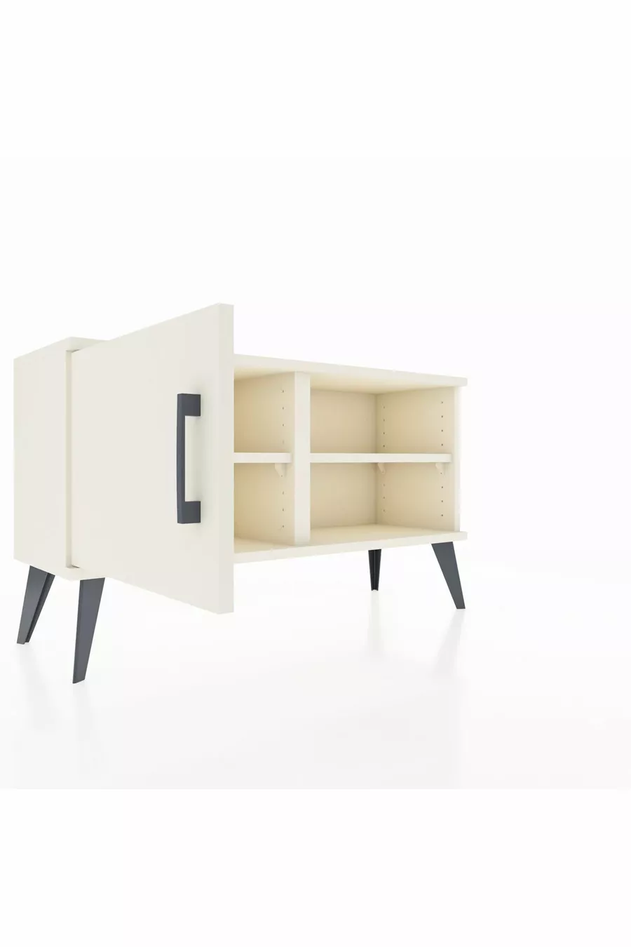 Commode Arges à 2 étagères et 1 porte, couleur Pierre de Lune