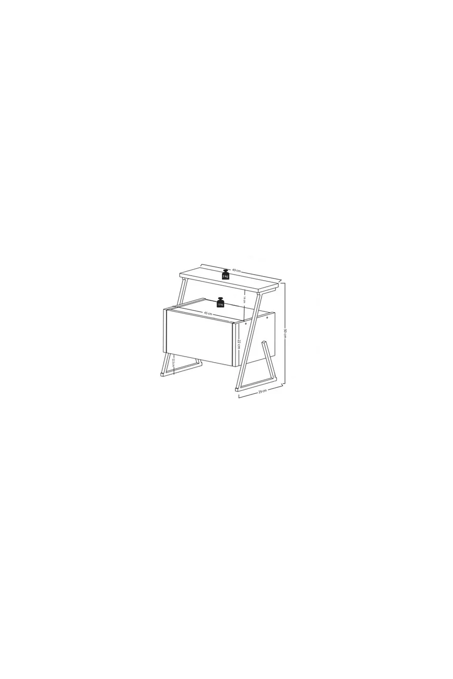 Table de chevet Zaman Anthracite