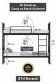 Lits superposés Tekno compatibles avec matelas, métal noir détachable